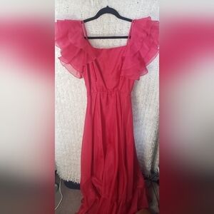 Vintage house of nu mode formal red maxi dress
